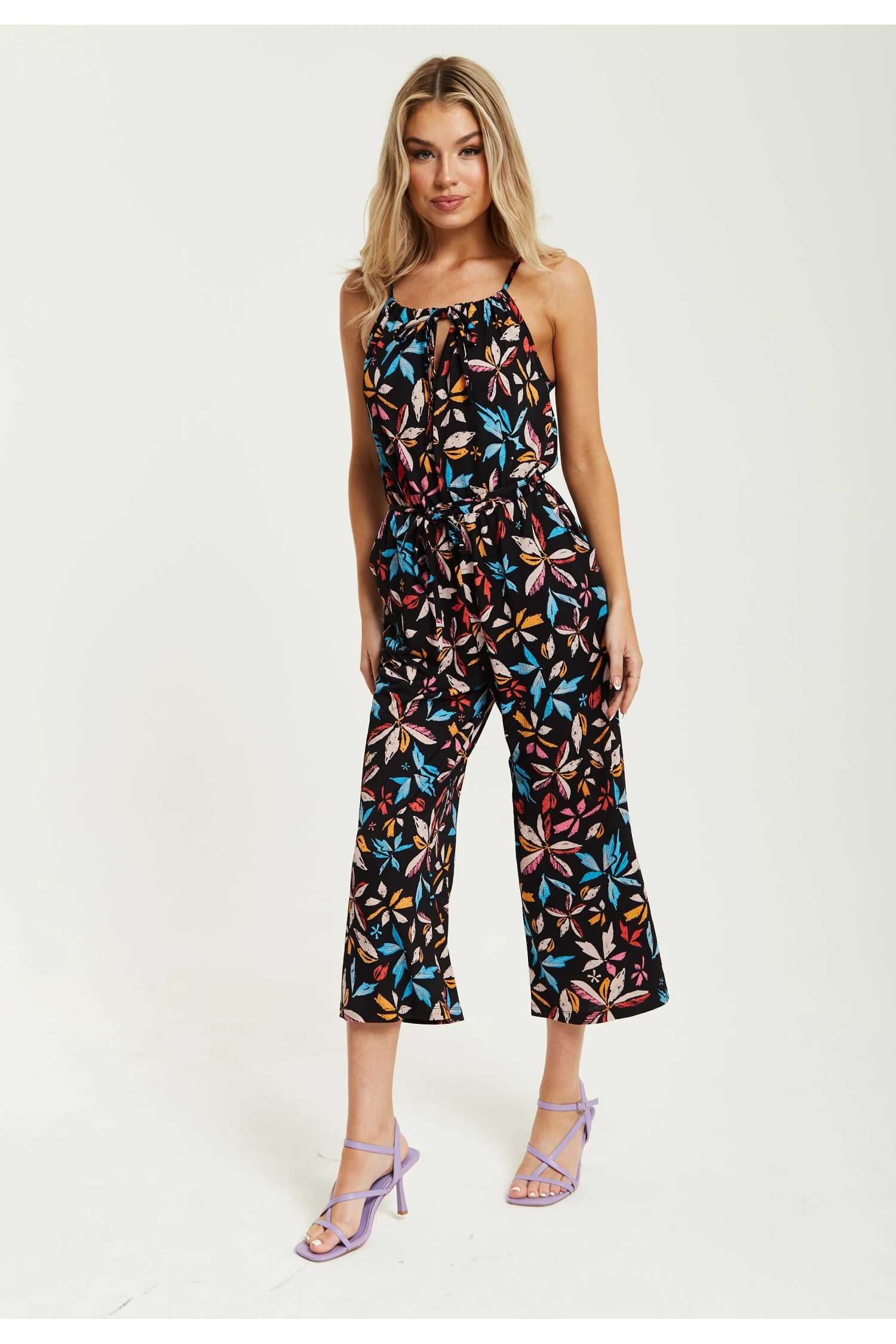 Liquorish Floral Print Jumpsuit With Straight Legs 4 Liquorish Floral Print Jumpsuit With Straight Legs - Image 2