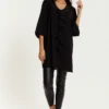 Hoxton Gal Oversized Frill Detailed 3/4 Sleeves Tunic Shirt -Liquorish || Yumi Shop 2n6uACO2 14919