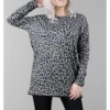 Signage Leopard Print Round Neck Long Sleeve Top -Liquorish || Yumi Shop 3BCFYSDp 13750