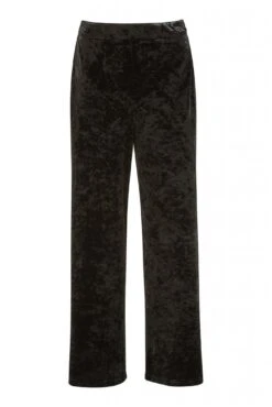 Yumi Black Crinkle Velvet Trousers With Pocket -Liquorish || Yumi Shop 3GnssLes 13945