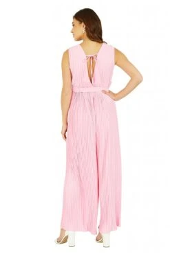 Mela London Pink Pleated Jumpsuit With Belt -Liquorish || Yumi Shop 5k2YncEU 13386
