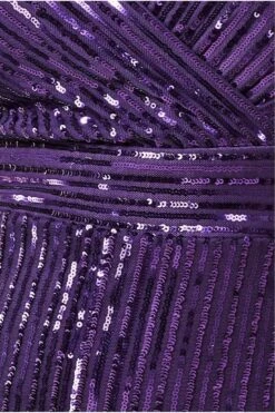 Goddiva Long Sleeve Sequin V Wrap Maxi Dress - Purple -Liquorish || Yumi Shop 5tIhocBo 13063