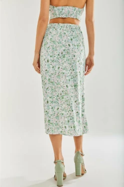 Liquorish Green Floral Midi Skirt -Liquorish || Yumi Shop 7B0WjJ6Q 9777