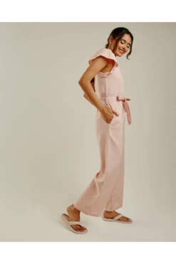 Dusty Pink Wide Leg Belted Jumpsuit | Light Rose -Liquorish || Yumi Shop 7nwuD6sc 11546