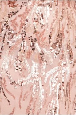 Goddiva Long Sleeve V Neck Sequin Maxi - Champagne -Liquorish || Yumi Shop 8IzvqICs 15432