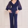 Goddiva Chiffon Puffy Sleeve Jumpsuit - Navy 1 Goddiva Chiffon Puffy Sleeve Jumpsuit - Navy -Liquorish || Yumi Shop 9JwW5dHq 15603