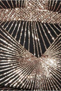 Goddiva Plus Starburst Sequin Maxi Dress - Rose Gold -Liquorish || Yumi Shop ANNVyJNw 11681