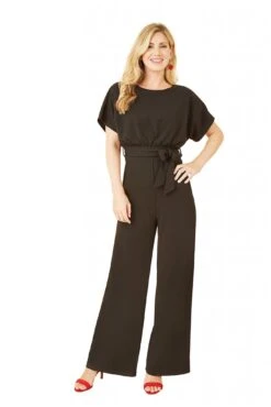 Mela London Black Batwing Stretch Jumpsuit