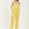 Liquorish Yellow And Orange Floral Print V-neck Jumpsuit -Liquorish || Yumi Shop B2hFzhyW 15653