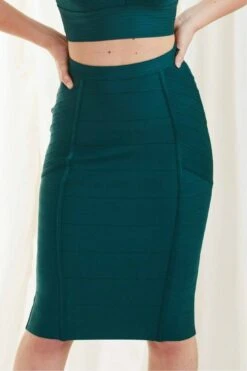 Double Second Green Bandage Pencil Skirt -Liquorish || Yumi Shop BeZLJnKl 11895