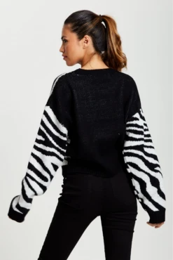 Liquorish Star Jumper In Black And White Zebra Pattern 12 Liquorish Star Jumper In Black And White Zebra Pattern -Liquorish || Yumi Shop BnwPfIjK 13891