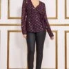 Goddiva Wrap Sequin Top With Cami - Wine -Liquorish || Yumi Shop C7pSDIye 13229
