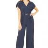 Yumi Navy Wrap Jumpsuit With Mesh Panel And Belt Detail -Liquorish || Yumi Shop CsL76K3c 14807