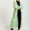 Liquorish Fluffy Longline Cardigan In Green Animal Print -Liquorish || Yumi Shop DD0CXhav 12850