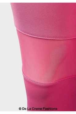 De La Creme Fashions Pink Mesh Panel Leggings -Liquorish || Yumi Shop GlxgOxSp 9574