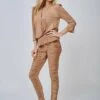 Yan Neo London The Hebe Camel Ruched Suede-look Leggings -Liquorish || Yumi Shop HCUrncbV 6222