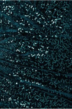 Goddiva Sequin & Velvet Bardot Maxi Dress - Emerald Green 9 Goddiva Sequin & Velvet Bardot Maxi Dress - Emerald Green -Liquorish || Yumi Shop J00PL50W 13147
