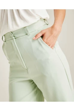 Dusty Pink Flared High Waist Trousers | Mint -Liquorish || Yumi Shop JNaFJBD4 12193