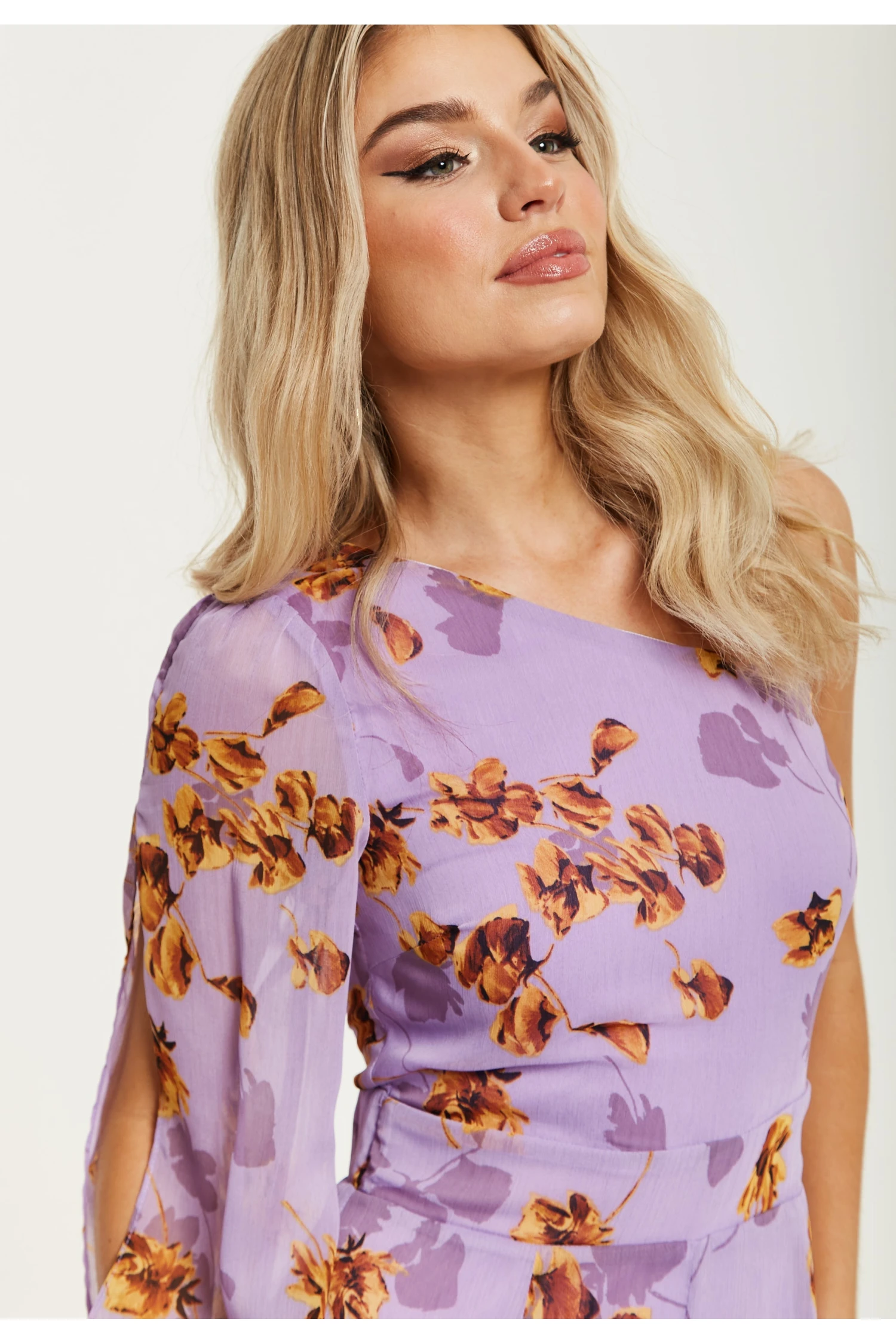 Liquorish Purple Floral Asymmetrical Jumpsuit 8 Liquorish Purple Floral Asymmetrical Jumpsuit - Image 6