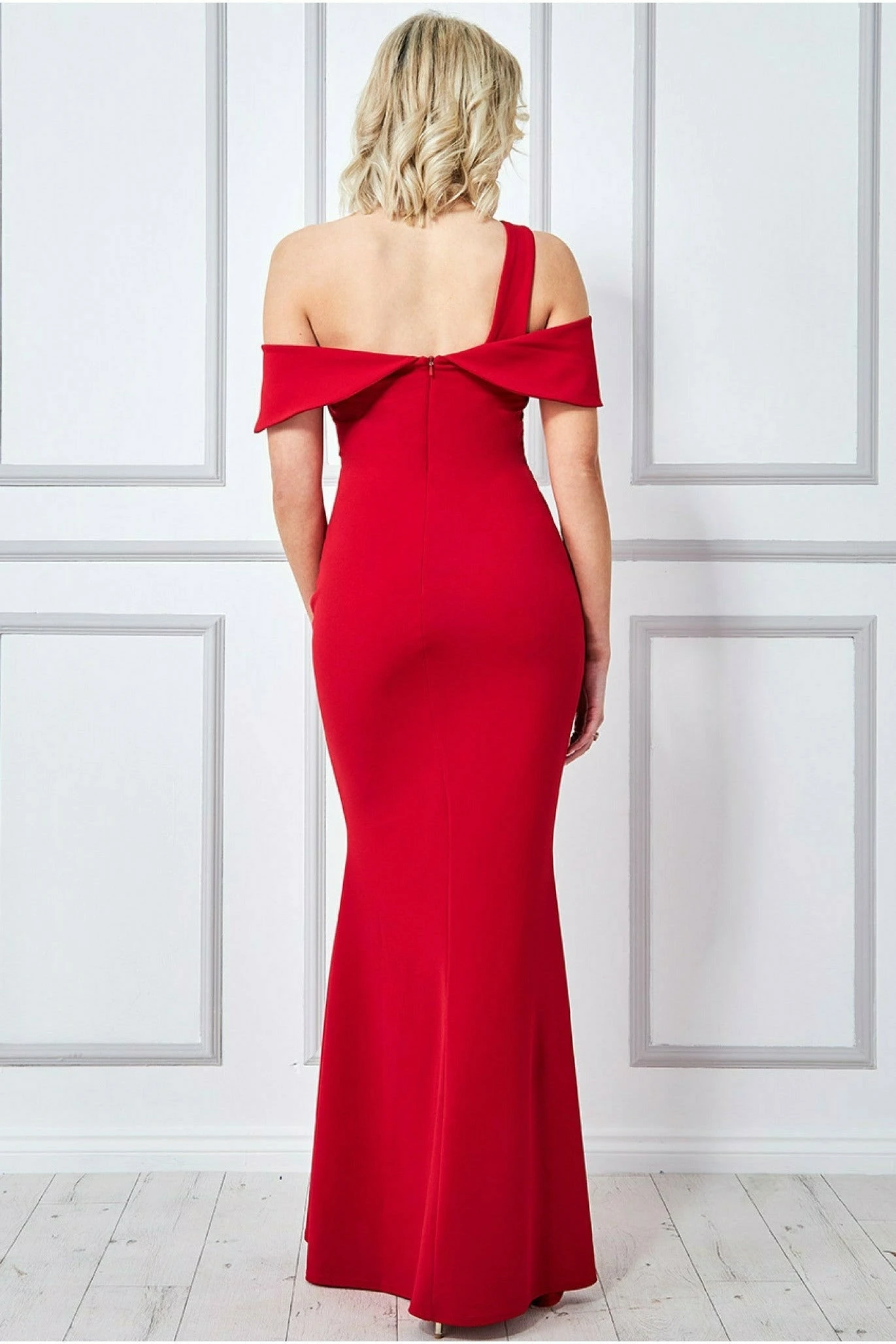 Goddiva One Shoulder Knot Maxi - Red 4 Goddiva One Shoulder Knot Maxi - Red - Image 2
