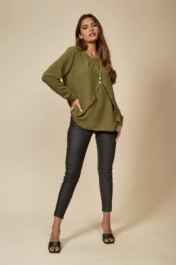 Hoxton Gal Relaxed Fit Layered Top With Necklace
