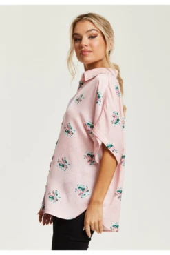 Liquorish Pink And Lilac Floral Print Shirt -Liquorish || Yumi Shop NIvdd5oz 15638