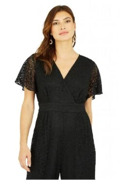 Yumi Black Angel Sleeve Lace Jumpsuit With Pockets 9 Yumi Black Angel Sleeve Lace Jumpsuit With Pockets -Liquorish || Yumi Shop O4nfWsMB 13361