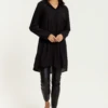 Hoxton Gal Oversized Shirt Tunic With Long Sleeves In Black -Liquorish || Yumi Shop Q7I6iqrM 15024