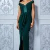 Goddiva Off The Shoulder Tulip Maxi Dress - Emerald Green -Liquorish || Yumi Shop QELUbOMN 6161