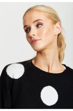 Liquorish White Polka Dot Jumper In Black -Liquorish || Yumi Shop QF7oHMKm 13886
