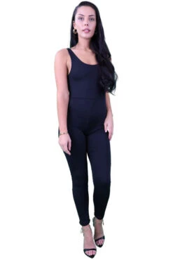 Signage Black Double Layered Sleeveless Jumpsuit -Liquorish || Yumi Shop R0WV5yEF 13760