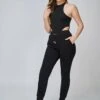 Yan Neo London The Thalia Black Jersey Jacquard Luxe Jogger -Liquorish || Yumi Shop R4ZJw95Q 6226