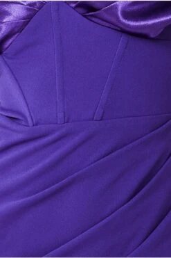 Goddiva Satin & Scuba Off The Shoulder Maxi Dress - Purple -Liquorish || Yumi Shop R5cXmLkl 13723