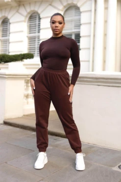 Setsofran London Chocolate Brown Joggers For Women -Liquorish || Yumi Shop S6ZAOI5J 15716
