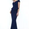 Goddiva Bardot Crossover Maxi Dress - Navy -Liquorish || Yumi Shop SiqpYj6f 13867