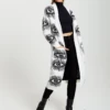 Liquorish Eye Pattern Longline Cardigan In White -Liquorish || Yumi Shop TJ4yNUvW 13884
