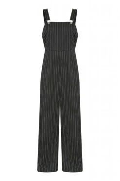 Yumi Black Pinstripe Dungaree Jumpsuit -Liquorish || Yumi Shop TRpryS7S 13351
