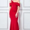 Goddiva One Shoulder Knot Maxi - Red -Liquorish || Yumi Shop UzqEh4kv 8597