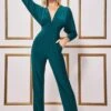 Goddiva Plunging V-neck Jumpsuit - Emerald 2 Goddiva Plunging V-neck Jumpsuit - Emerald -Liquorish || Yumi Shop VWMQOFlb 12875