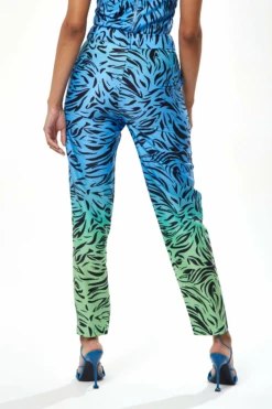 Liquorish Zebra Print Ombre Trosuers In Blue And Green -Liquorish || Yumi Shop YFpzsStd 10472