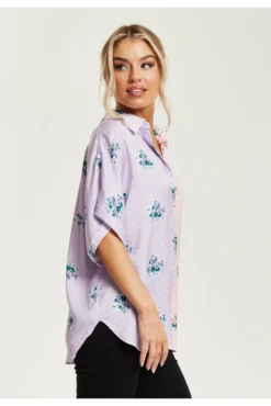 Liquorish Pink And Lilac Floral Print Shirt -Liquorish || Yumi Shop YRFyCAJb 15638