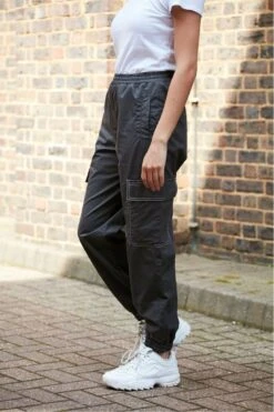 Double Second Khaki Grey Washed Cargo Trouser -Liquorish || Yumi Shop ZB3atXyu 11878