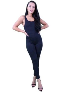 Signage Black Double Layered Sleeveless Jumpsuit -Liquorish || Yumi Shop ZPILUAq0 13760