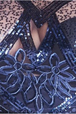 Goddiva Plus Sequin Bodice With Front Frill Maxi - Navy 9 Goddiva Plus Sequin Bodice With Front Frill Maxi - Navy -Liquorish || Yumi Shop ZSRuEDba 10741