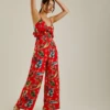 Dusty Pink Tropical Print Ruffled Jumpsuit | Red 2 Dusty Pink Tropical Print Ruffled Jumpsuit | Red -Liquorish || Yumi Shop bzXnQlol 11540