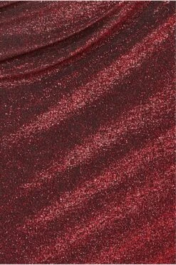 Goddiva Lurex Cowl Neck Off The Shoulder Maxi - Red -Liquorish || Yumi Shop cNXy8joo 14490