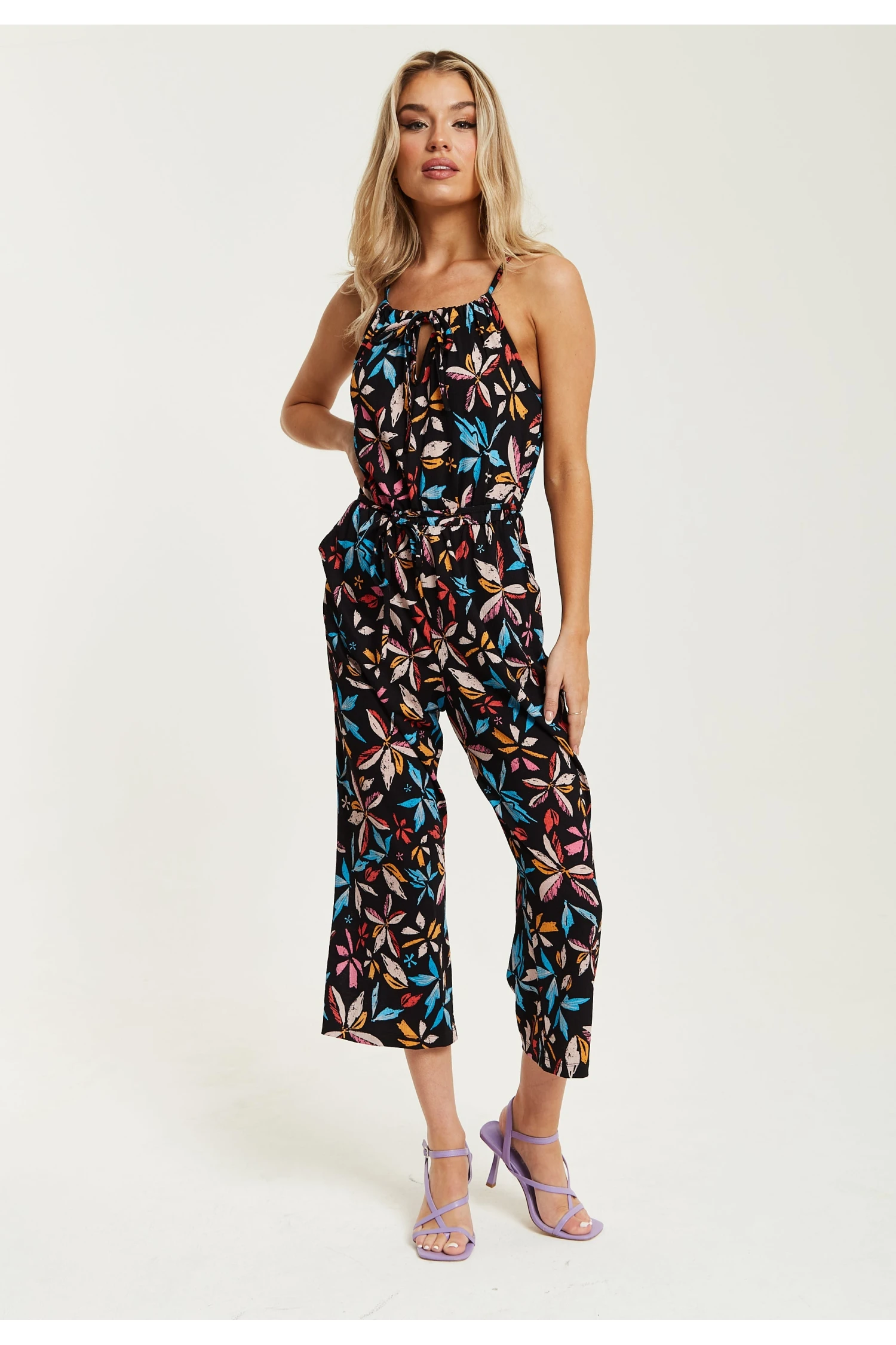 Liquorish Floral Print Jumpsuit With Straight Legs 5 Liquorish Floral Print Jumpsuit With Straight Legs - Image 3