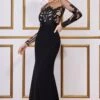 Goddiva Embroidered Mesh & Scuba Maxi - Black -Liquorish || Yumi Shop dsIxBHvE 13990