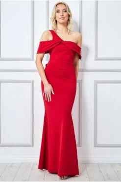 Goddiva One Shoulder Knot Maxi - Red 8 Goddiva One Shoulder Knot Maxi - Red -Liquorish || Yumi Shop e1sTsnTH 8597