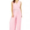 Mela London Pink Pleated Jumpsuit With Belt -Liquorish || Yumi Shop eAZL5rXe 13386